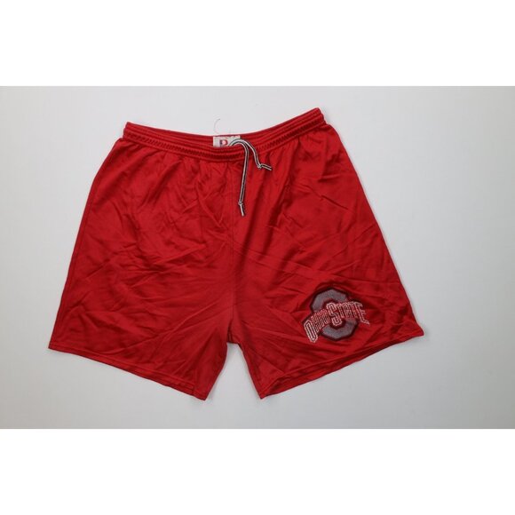 Vintage 90s Mens Large Spell Out Above Knee Ohio State University Shorts Red USA - Picture 1 of 12